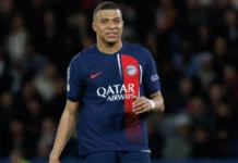 Kylian Mbappe during UEFA Champions League quarterfinal.