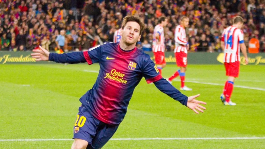 Lionel Messi celebrating a goal