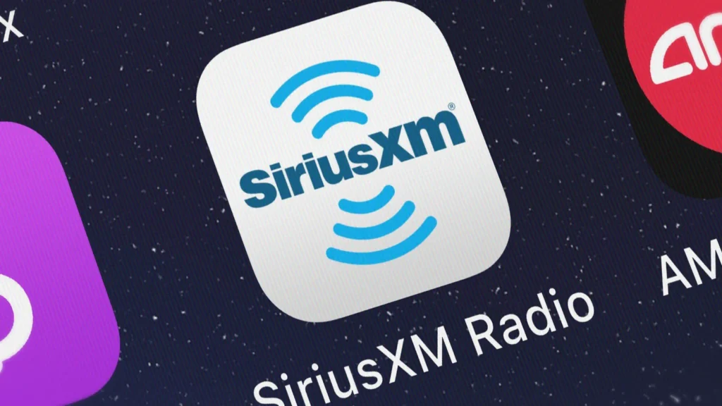 Closeup shot of of SiriusXM app