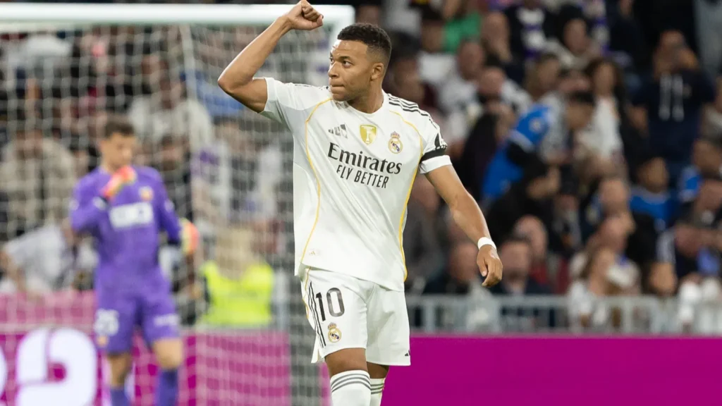 Mbappe cheering the crowd