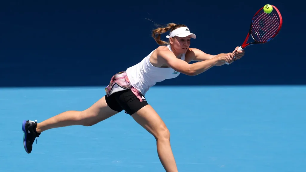Elena Rybakina in action