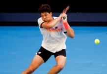Ben Shelton’s record-breaking US Open moment turns into a cruel mistake Ben Shelton in action during a tennis match.