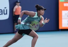 Naomi Osaka in action
