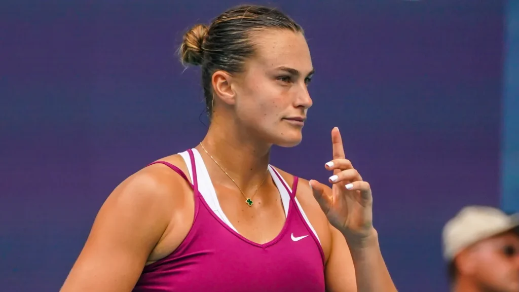 Aryna Sabalenka on the court