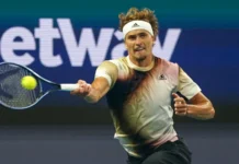 Alexander Zverev in action