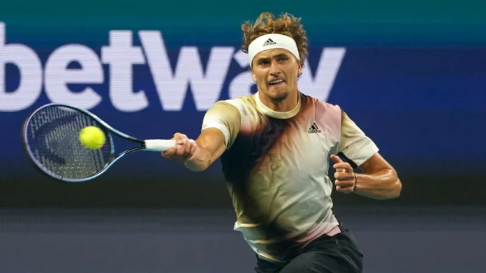 Alexander Zverev in action Alexander Zverev in action