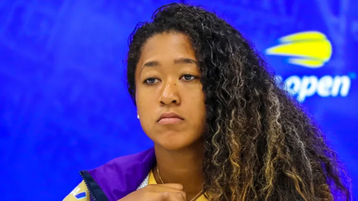 Naomi Osaka at a press conference.