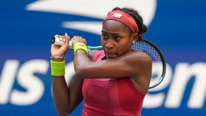 Coco Gauff playing tennis