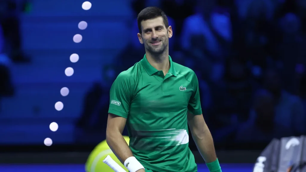 Novak Djokovic during the Nitto ATP World Tour.