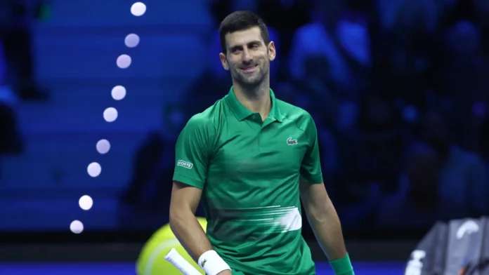 Novak Djokovic during the Nitto ATP world tour.