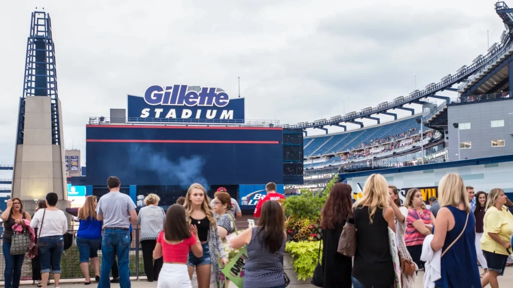 Gillette Stadium during a One Direction concert.