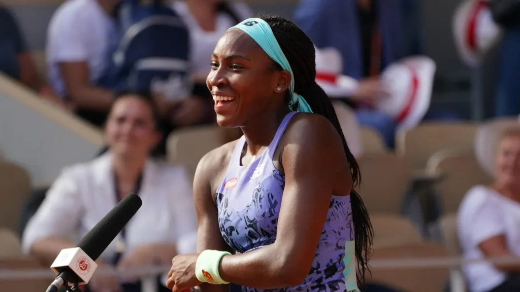 Coco Gauff during the tennis match.