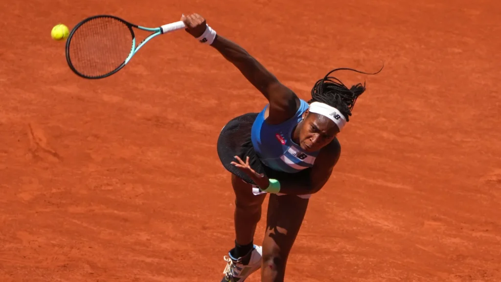 Coco Gauff during the tennis match