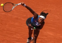 Coco Gauff during the tennis match