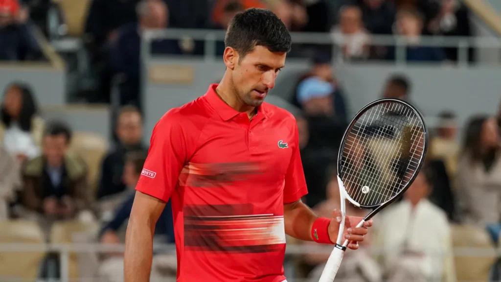 Novak Djokovic at the tennis court.