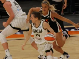 Sophie Cunningham says boos give Fever road victories an extra edge Sophie Cunningham chasing opponent player on the basketball court