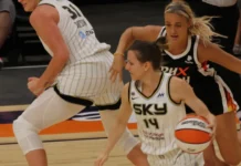 Sophie Cunningham has achieved what most WNBA players can only dream of, analyst says Sophie Cunningham chasing an opposing player on the basketball court