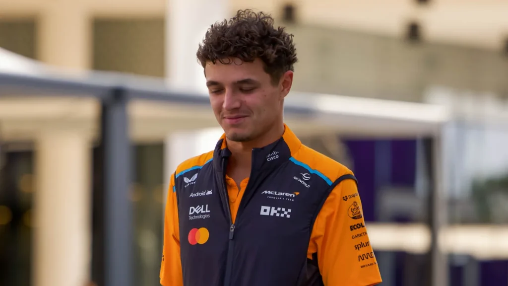 Lando Norris before the IndyCar race.