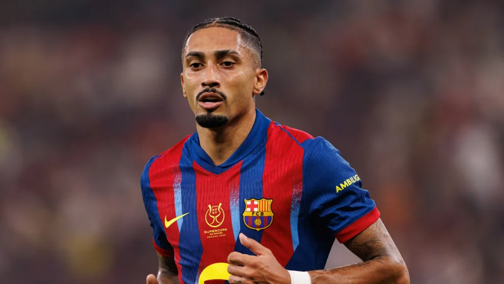 raphinha during spanish supercup semifinal game between fc barcelona
