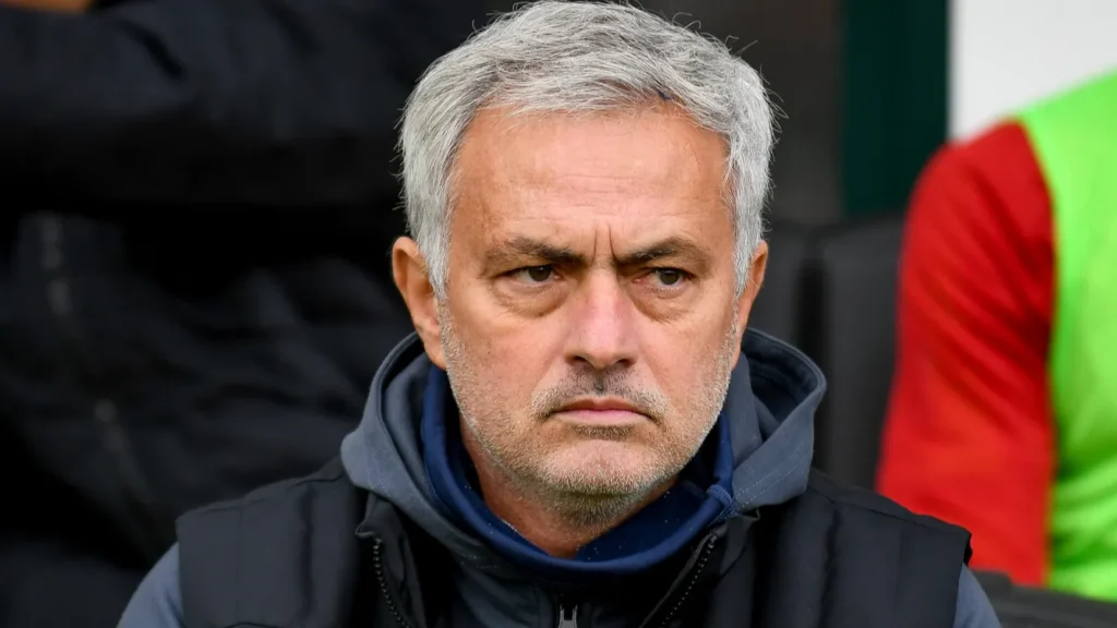 Coach Jose Mourinho on the sideline.