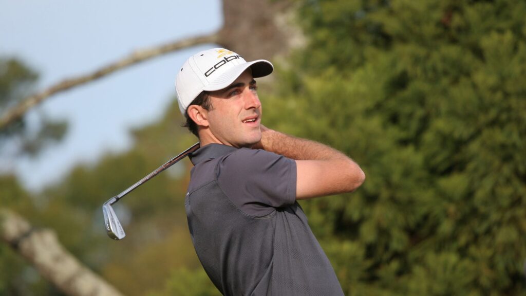 Geoff Ogilvy in action during a golf game.