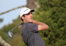 Geoff Ogilvy in action during a golf game.