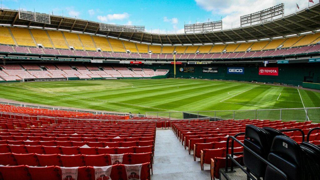 Aerial view of RFK Stadium in Washington DC.