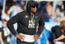 Deion Sanders reacts to Travis Hunter’s difficult start in the NFL Deion Sanders looks on during a match.