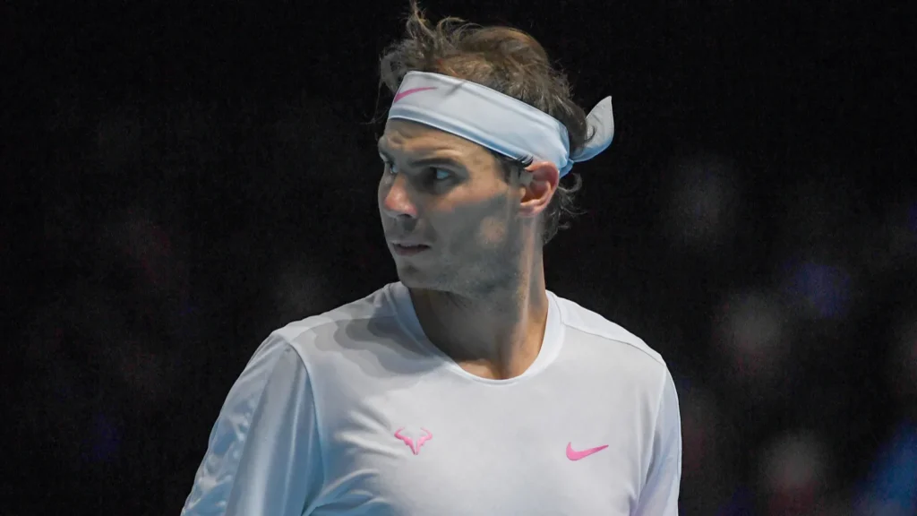 Rafael Nadal at the tennis court.