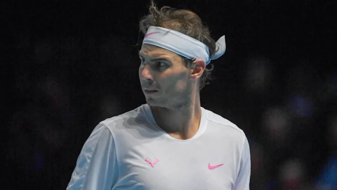 Rafael Nadal at the tennis court.