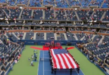 US Open ticket prices raise concerns as empty seats threaten to overshadow the tournament US Marine Corps unfurling American flag during the opening ceremony of U.S. Open.