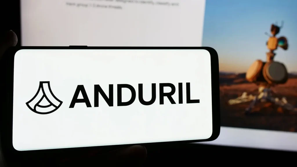 Anduril Industries logo displayed on a smartphone