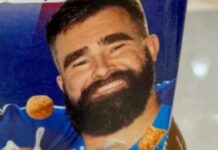 Jason Kelce praises Chiefs fan for making a Caitlin Clark-style basketball shot Philadelphia Eagles center Jason Kelce on a cereal box packaging