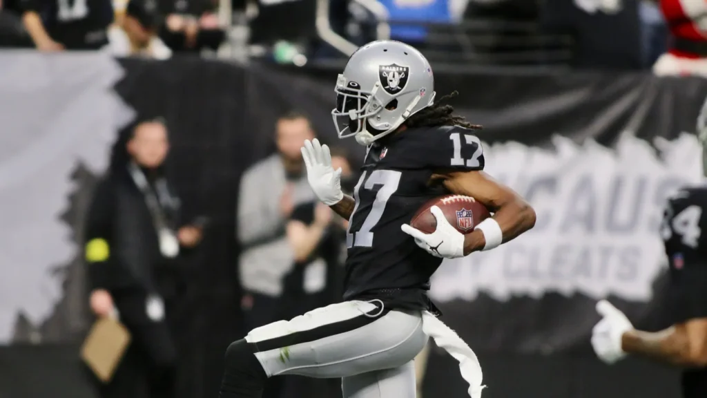a view of las vegas raiders star player davante adams