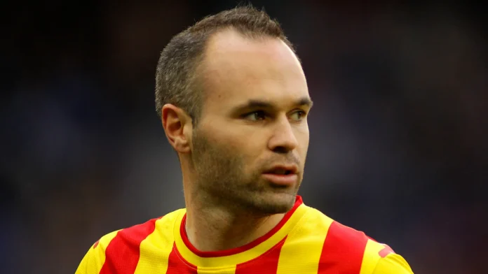 andres iniesta of fc barcelona Andrés Iniesta at the football field during match.