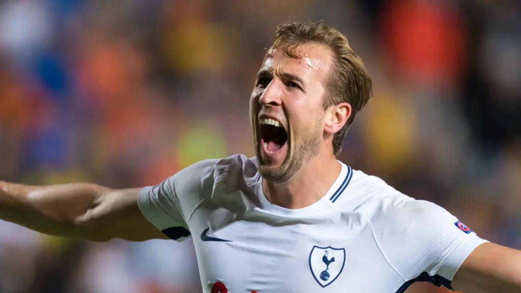 Harry Kane celebrating during a Tottenham Hotspur football match