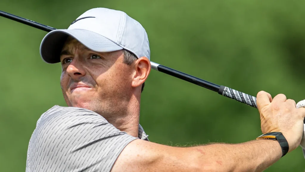 Rory McIlroy competing during a professional golf tournament