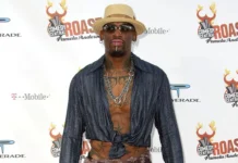 dennis rodman at arrivals for comedy central celebrity roast of