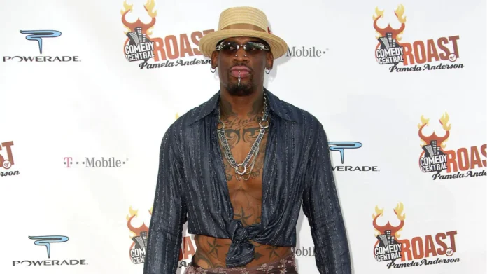 dennis rodman at arrivals for comedy central celebrity roast of