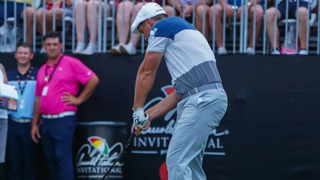 Bryson DeChambeau playing golf during the Arnold Palmer Invitational at Bay Hill Club & Lodge in Orlando, Florida.