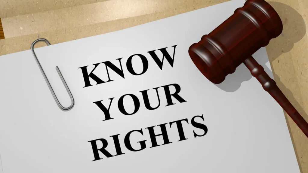 Know your rights message representing community awareness