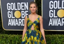 Taylor Swift at the Golden Globe Awards.