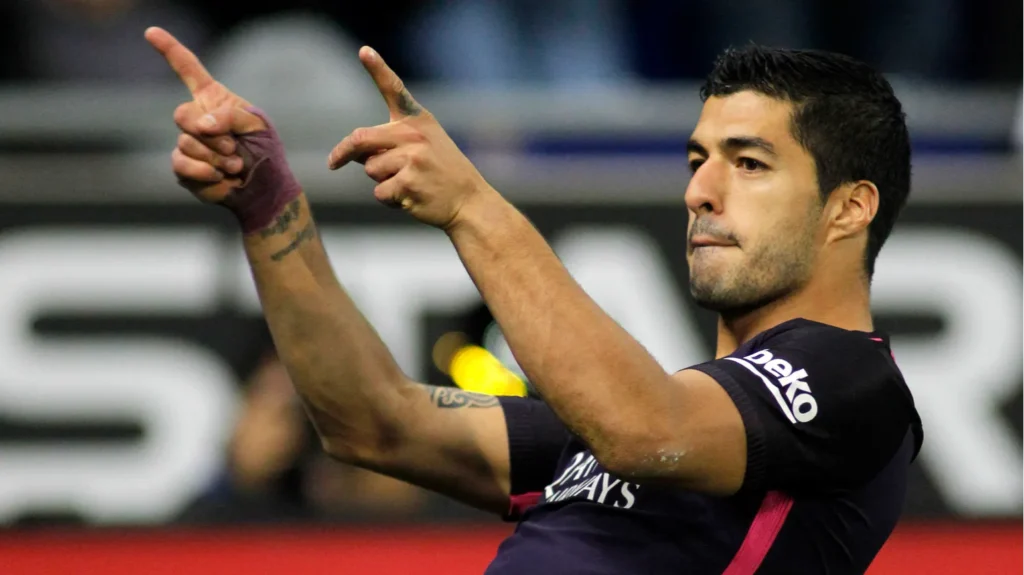 Luis Suárez celebrating a goal