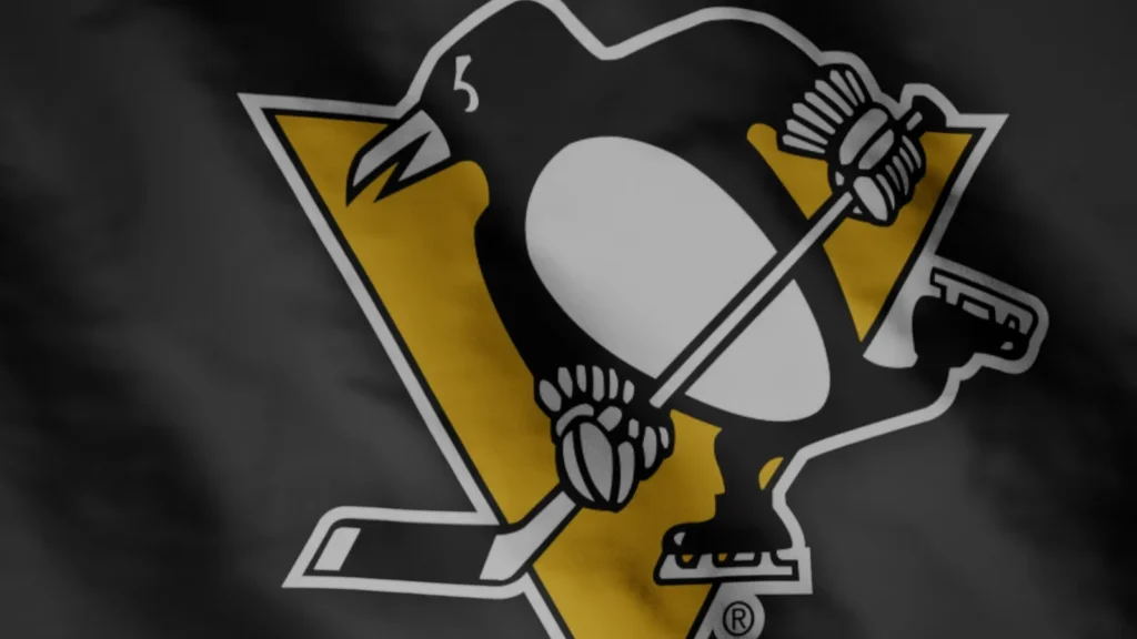 pittsburgh penguins hockey club flag waving in the wind pittsburgh