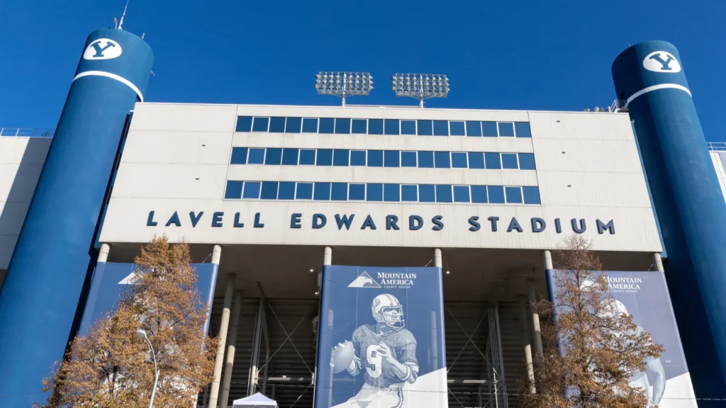 Lavell Edwards stadium on the campus of Brigham Young University