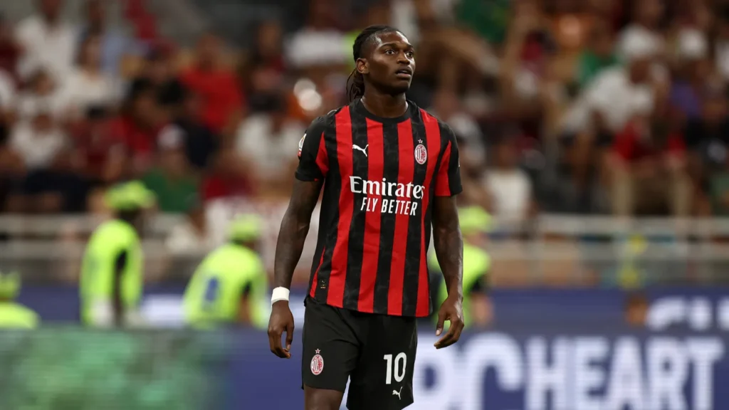 Rafael Leao of AC Milan looks on during the football match.