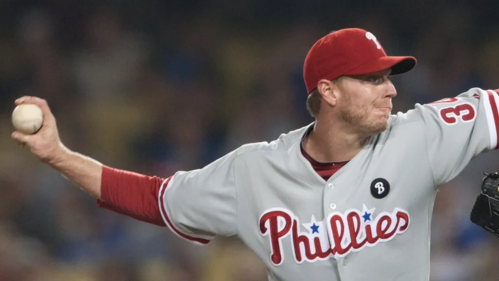 Phillies player throwing the ball.